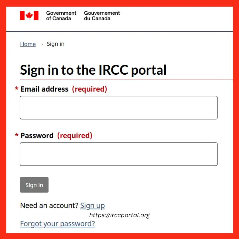 ircc portal login